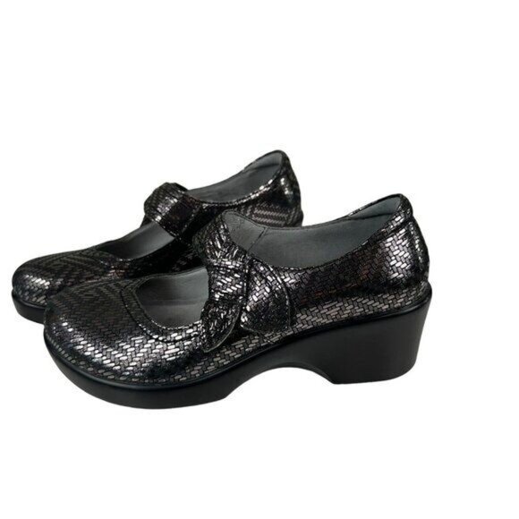 Alegria Ella Women SZ 36 Pewter Dazzle Mary Jane Pump Shoes Gray Metallic Comfy - Picture 6 of 12